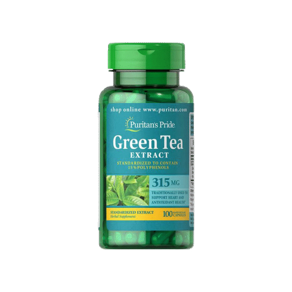 كبسولات الشاي الاخضر للتخسيس وحرق الدهون من بيورتان برايد الأمريكية - Green Tea extract Puritan’s Pride تركيز 315 جم / 100 كبسولة