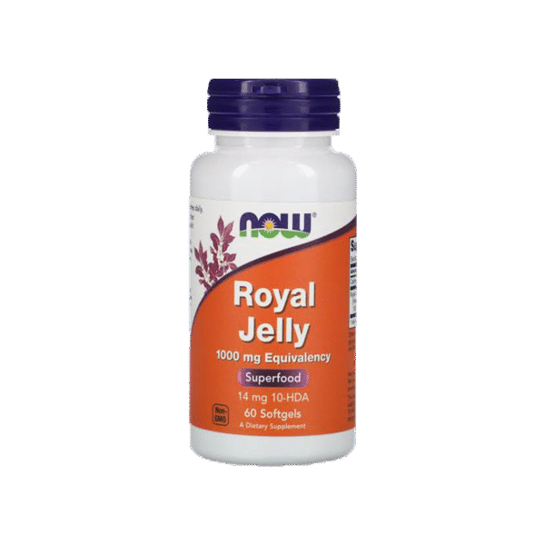 كبسولات رويال جيلي غذاء ملكات النحل من شركة ناو فودز - 60 كبسولة/تركيز 1000مجم - Now Foods Royal Jelly Capsules - 60 Capsules/1000 mg