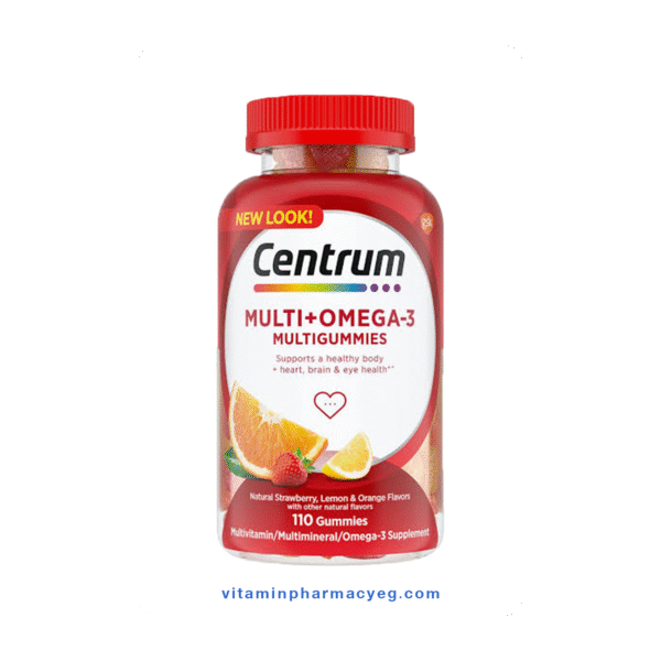سنتروم مالتي جوميز مع أوميجا 3 لدعم صحة القلب والطاقة 110قطعة - Centrum Multi Gummies with Omega 3 for Heart Health and Energy Support 110pcs
