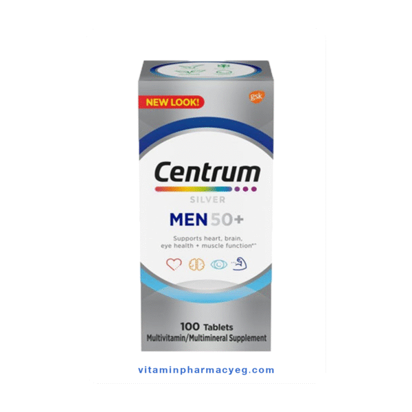 سنتروم سيلفر 50+ للرجال 100 قرص - Centrum Silver 50+ for Men 100 Tablets