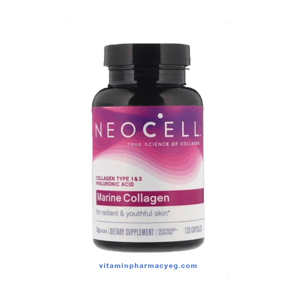 كبسولات الكولاجين البحري من نيوسيل لنضارة البشرة والجسم ومقاومة الشيخوخة 120 كبسولة - Neocell Marine Collagen Capsules for Skin and Body Freshness and Anti-Aging 120 Capsules