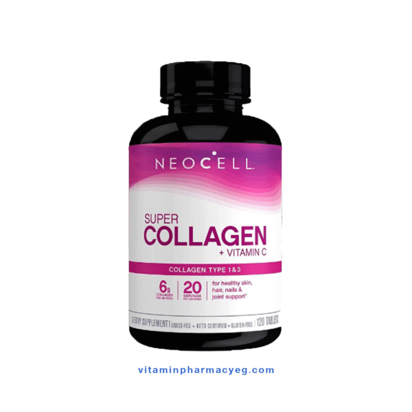 نيوسيل سوبر كولاجين بلس مع فيتامين سي 120 قرص - Neocell Super Collagen Plus with Vitamin C 120 Tablets