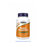 SUPER ENZYMES 90 CAP NOW – مكمل إنزيمات هاضمة لتحسين الهضم وصحة المعدة من NOW