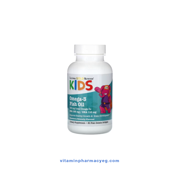 عبوة California Gold Nutrition Kid’s Omega-3 Fish Oil 50,000 IU (50 Softgels)