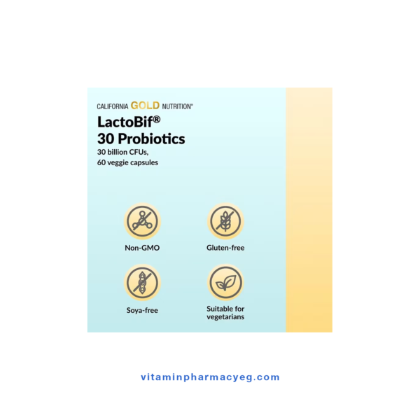 مواصفات California Gold Nutrition LactoBif 30 Probiotics - بروبيوتيك لاكتوبيف نباتي